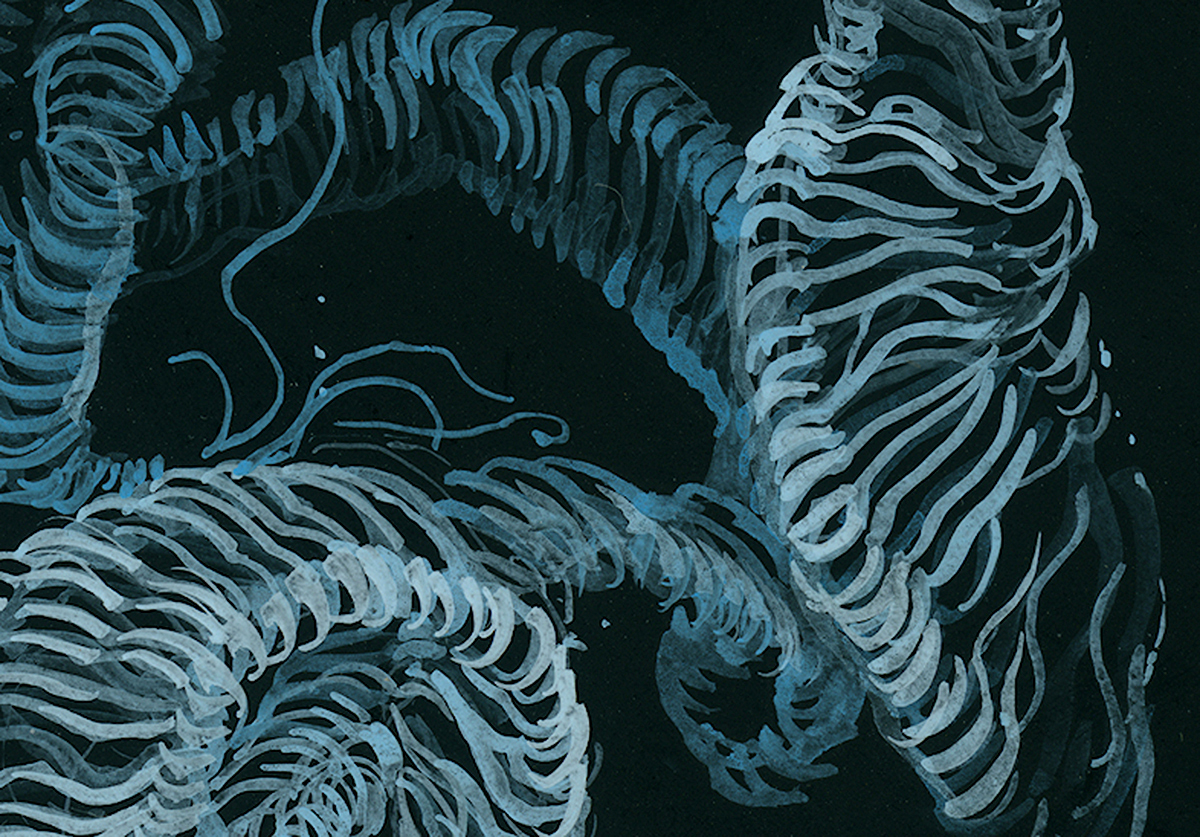Rorschach Tapeworm (blue) detail