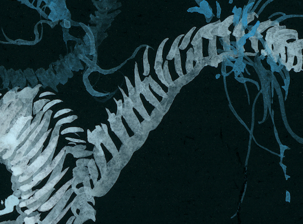Rorschach Tapeworm diptych (blue) - detail